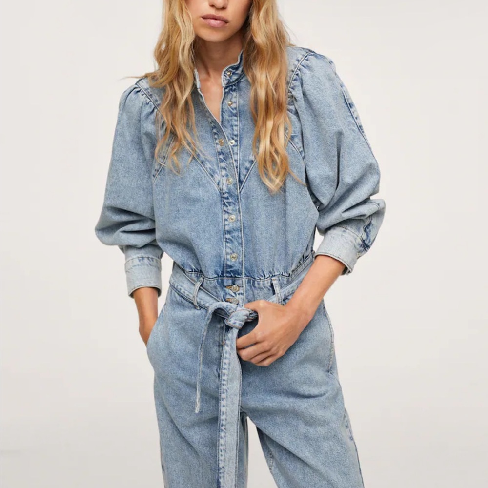 MANGO NWT Denim Jumpsuit / Boilersuit Sz M